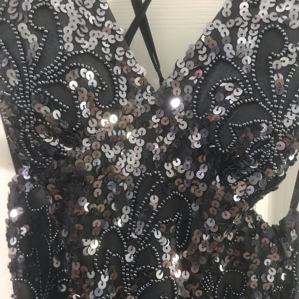 Gray Sequence  prom dress size 4.